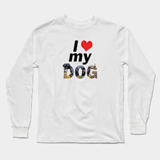 I love (heart) my dog - Great Dane oil painting word art Long Sleeve T-Shirt